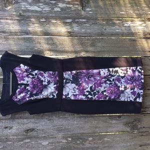 Dress.  Purple flower panels.  Size 8
